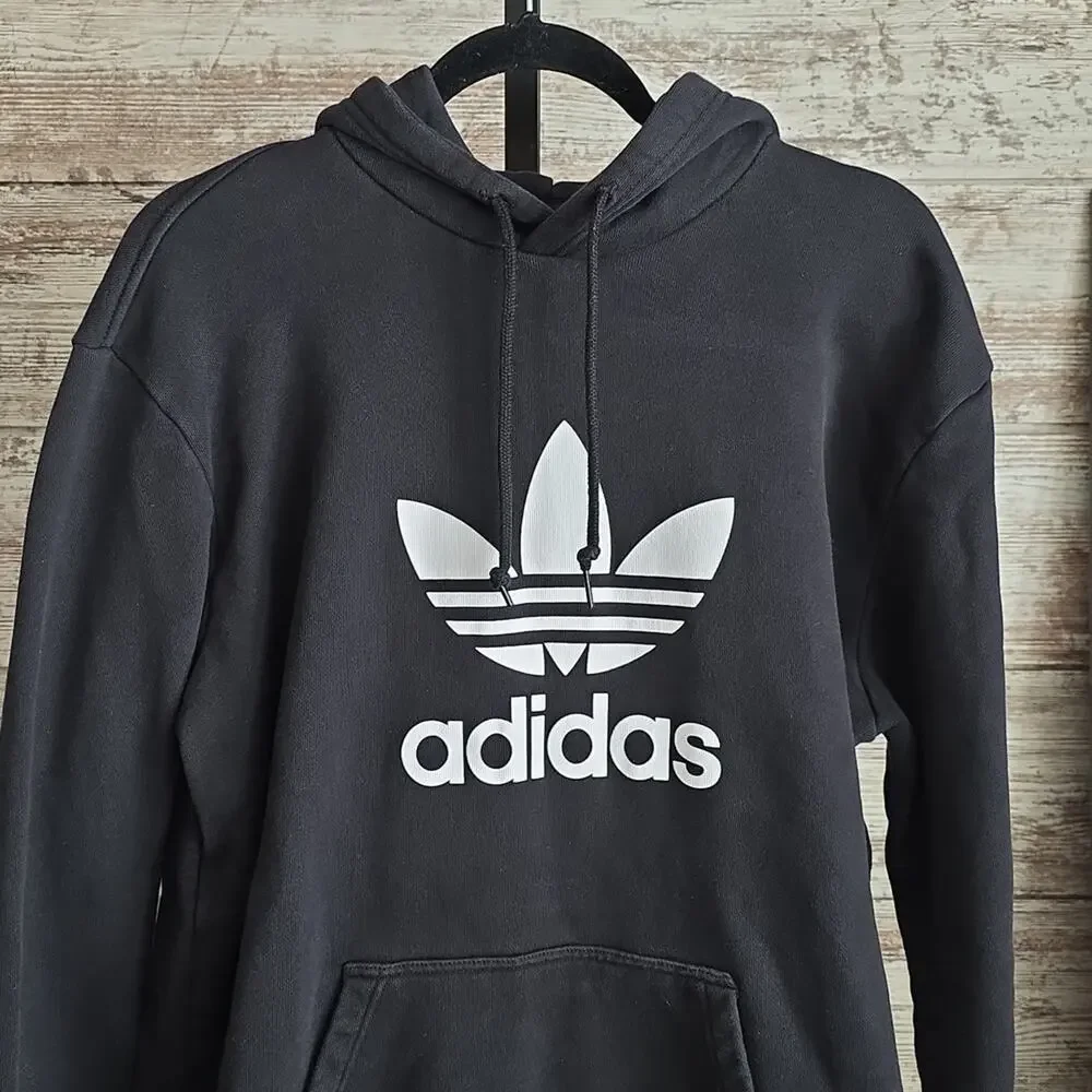 Adidas Originals Adicolor Classics Trefoil Hoodie Black White Mens Size XL